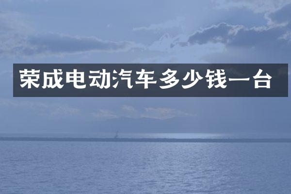 荣成电动汽车多少钱一台