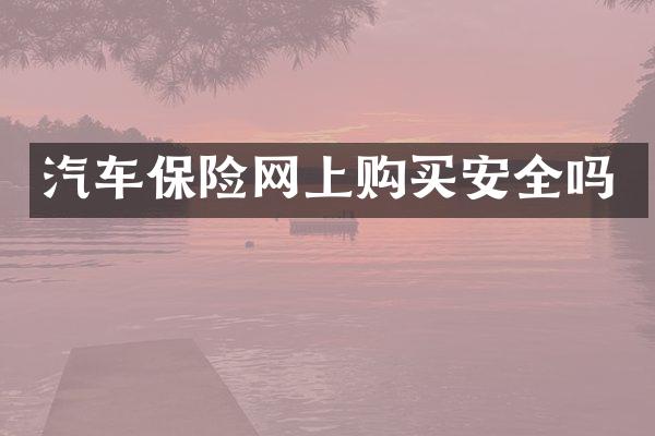 汽车保险网上购买安全吗