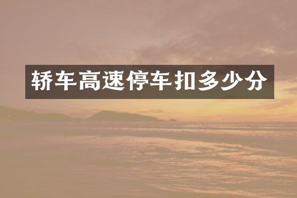 轿车高速停车扣多少分