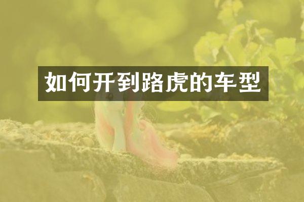 如何开到路虎的车型