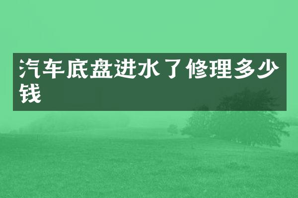 汽车底盘进水了修理多少钱