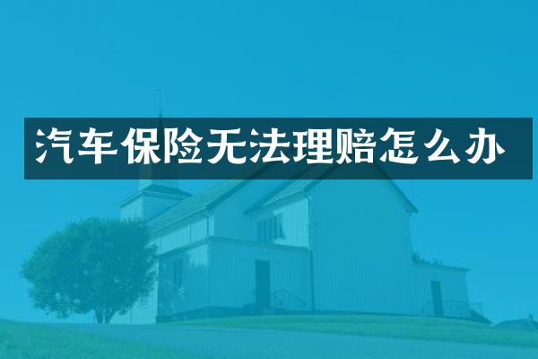 汽车保险无法理赔怎么办