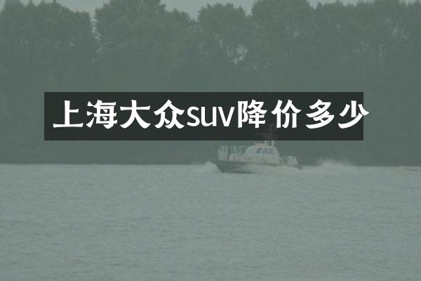 上海大众suv降价多少
