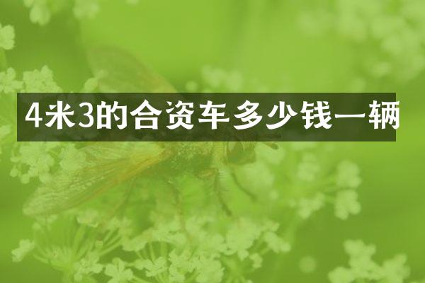 4米3的合资车多少钱一辆