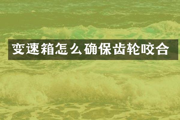 变速箱怎么确保齿轮咬合