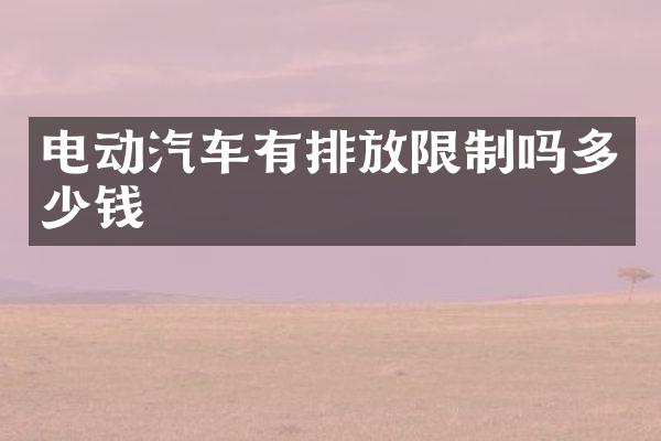 电动汽车有排放限制吗多少钱