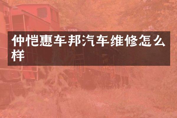 仲恺惠车邦汽车维修怎么样