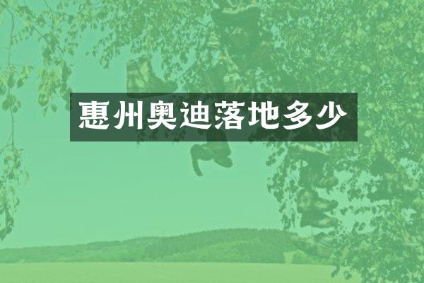 惠州奥迪落地多少
