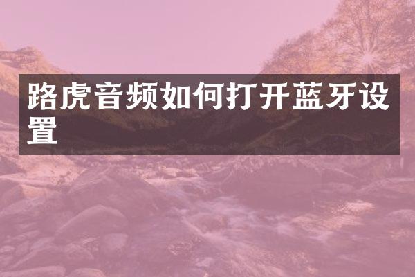 路虎音频如何打开蓝牙设置