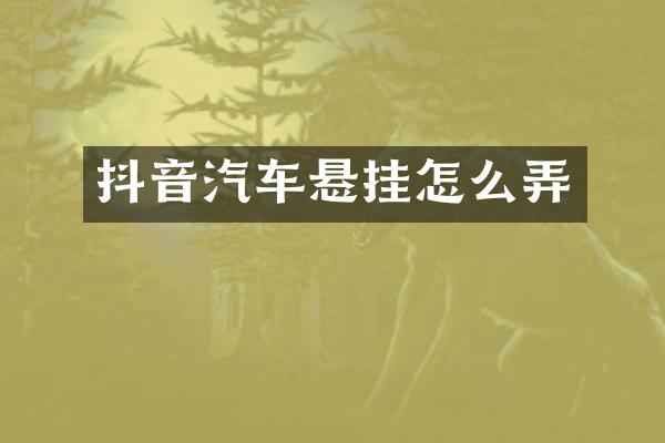抖音汽车悬挂怎么弄