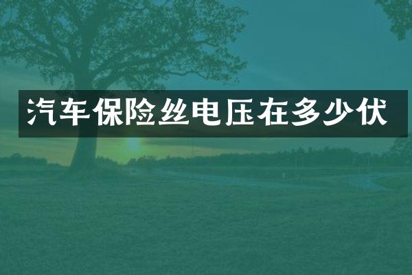 汽车保险丝电压在多少伏