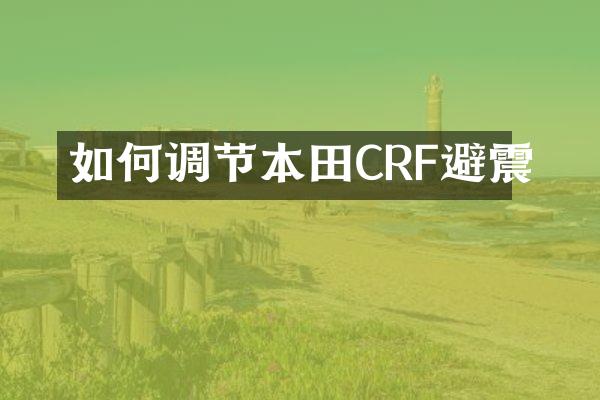 如何调节本田CRF避震