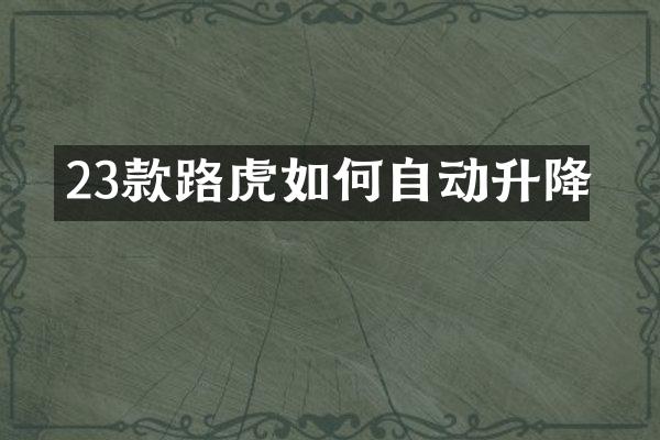 23款路虎如何自动升降