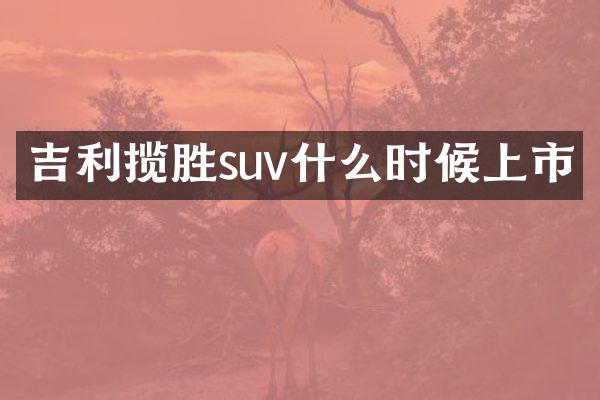 吉利揽胜suv什么时候上市
