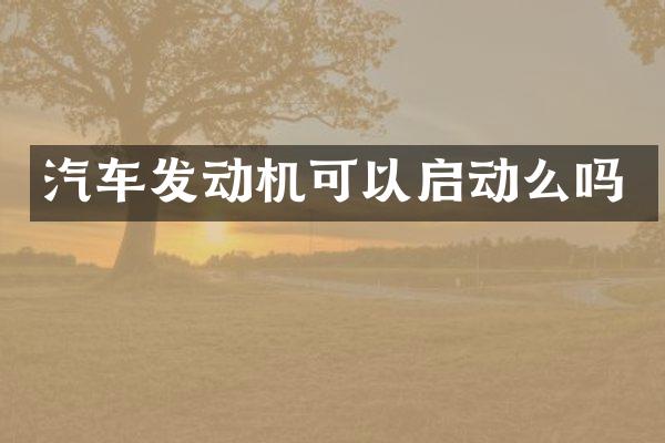 汽车发动机可以启动么吗