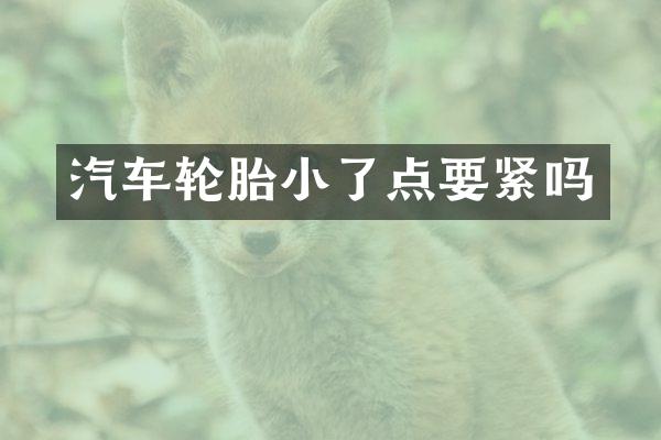 汽车轮胎小了点要紧吗