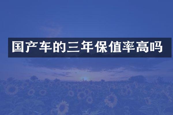 国产车的三年保值率高吗