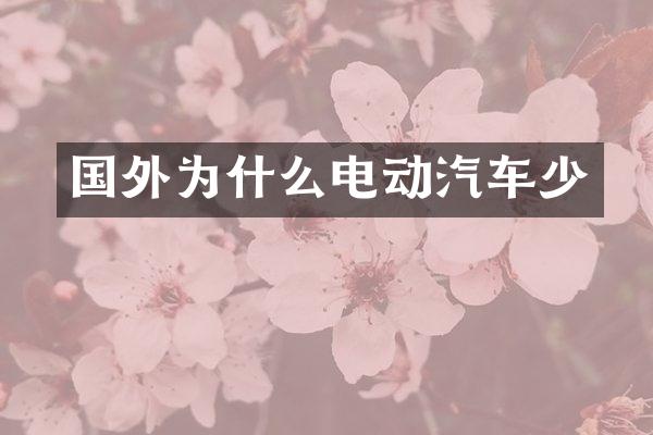 国外为什么电动汽车少