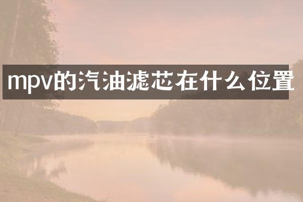 mpv的汽油滤芯在什么位置