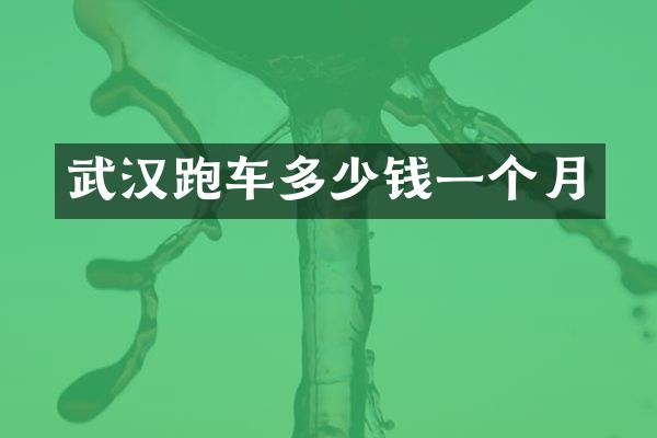 武汉跑车多少钱一个月