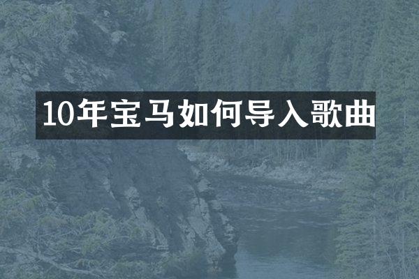 10年宝马如何导入歌曲