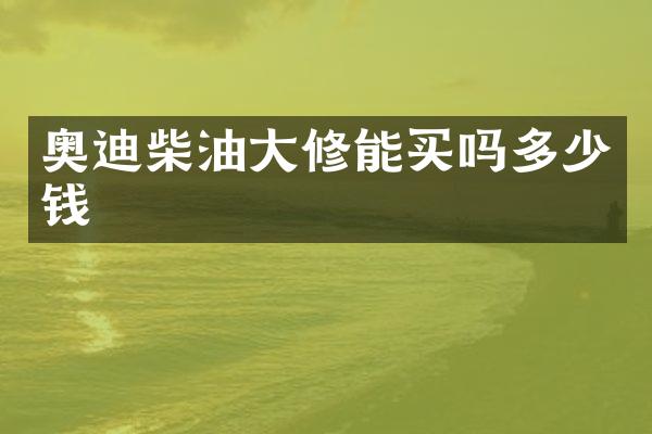 奥迪柴油大修能买吗多少钱
