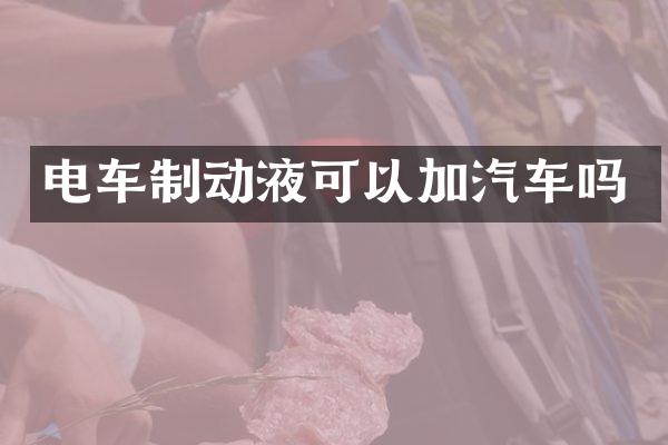 电车制动液可以加汽车吗