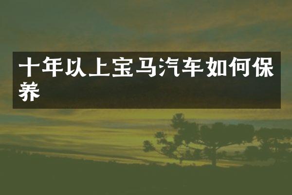 十年以上宝马汽车如何保养