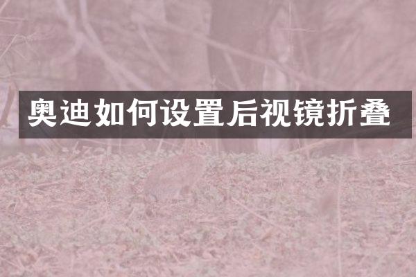 奥迪如何设置后视镜折叠