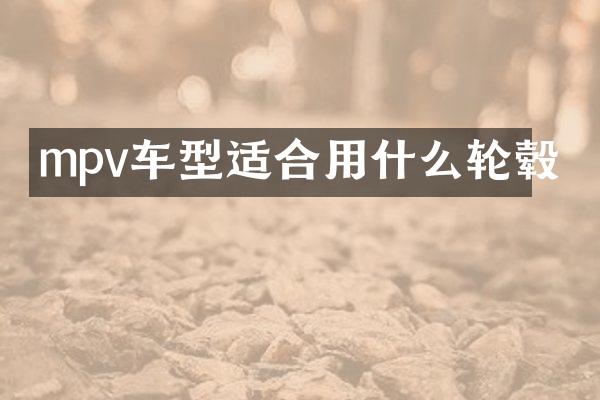 mpv车型适合用什么轮毂