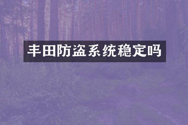 丰田防盗系统稳定吗