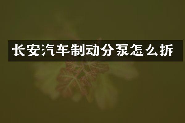 长安汽车制动分泵怎么拆