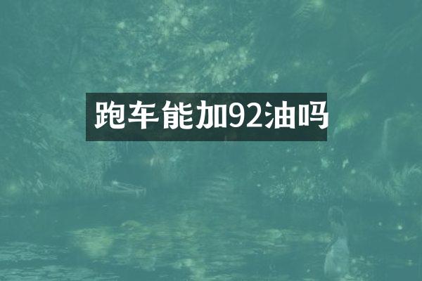 跑车能加92油吗