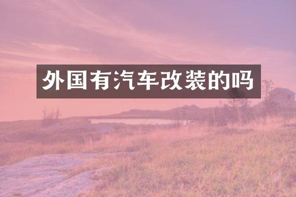 外国有汽车改装的吗
