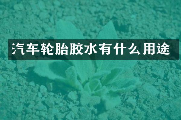 汽车轮胎胶水有什么用途