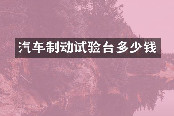 汽车制动试验台多少钱