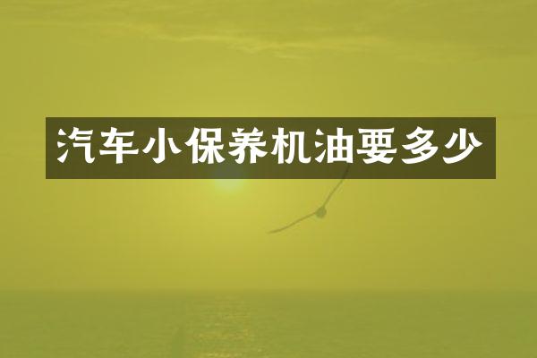 汽车小保养机油要多少