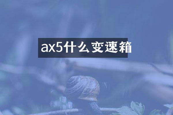 ax5什么变速箱