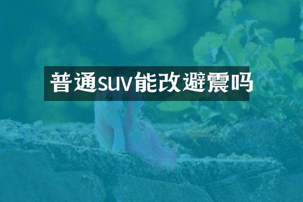 普通suv能改避震吗