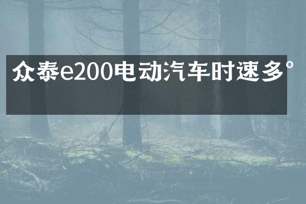 众泰e200电动汽车时速多少