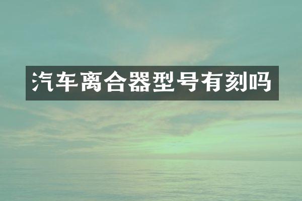汽车离合器型号有刻吗
