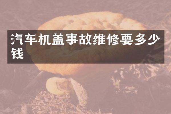 汽车机盖事故维修要多少钱