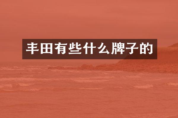 丰田有些什么牌子的