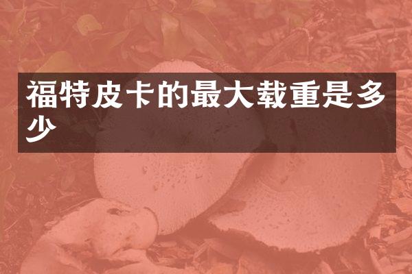 福特皮卡的最大载重是多少