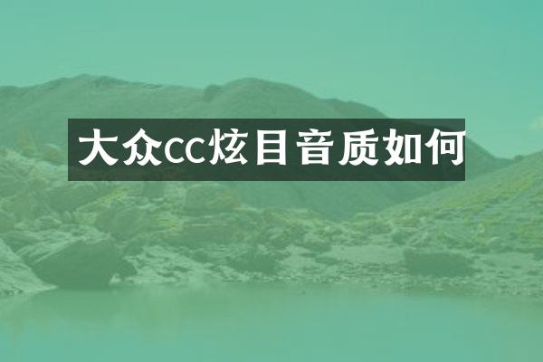 大众cc炫目音质如何