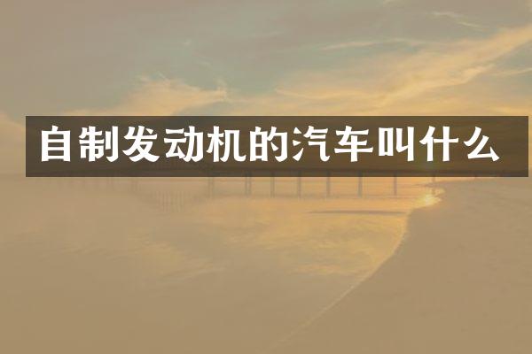 自制发动机的汽车叫什么