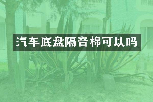 汽车底盘隔音棉可以吗