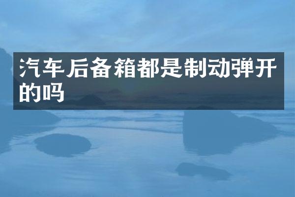 汽车后备箱都是制动弹开的吗