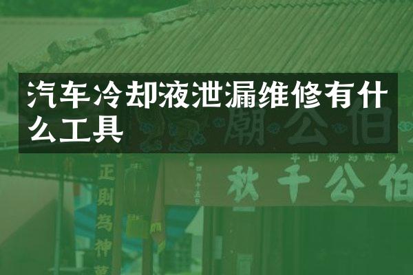 汽车冷却液泄漏维修有什么工具