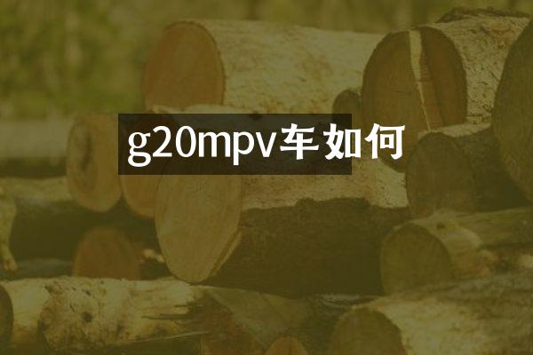 g20mpv车如何